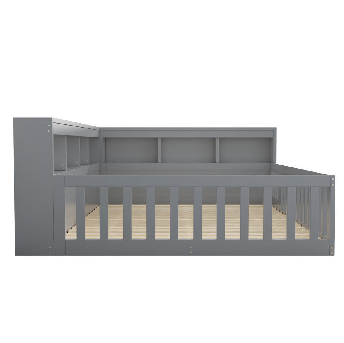 KINDERBETT Tagesbett 140/200 cm aus Holzwerkstoff mit USB-Anschluss und Stauraum Grau - Grau, Holzwerkstoff (140/200cm) - Modenvie