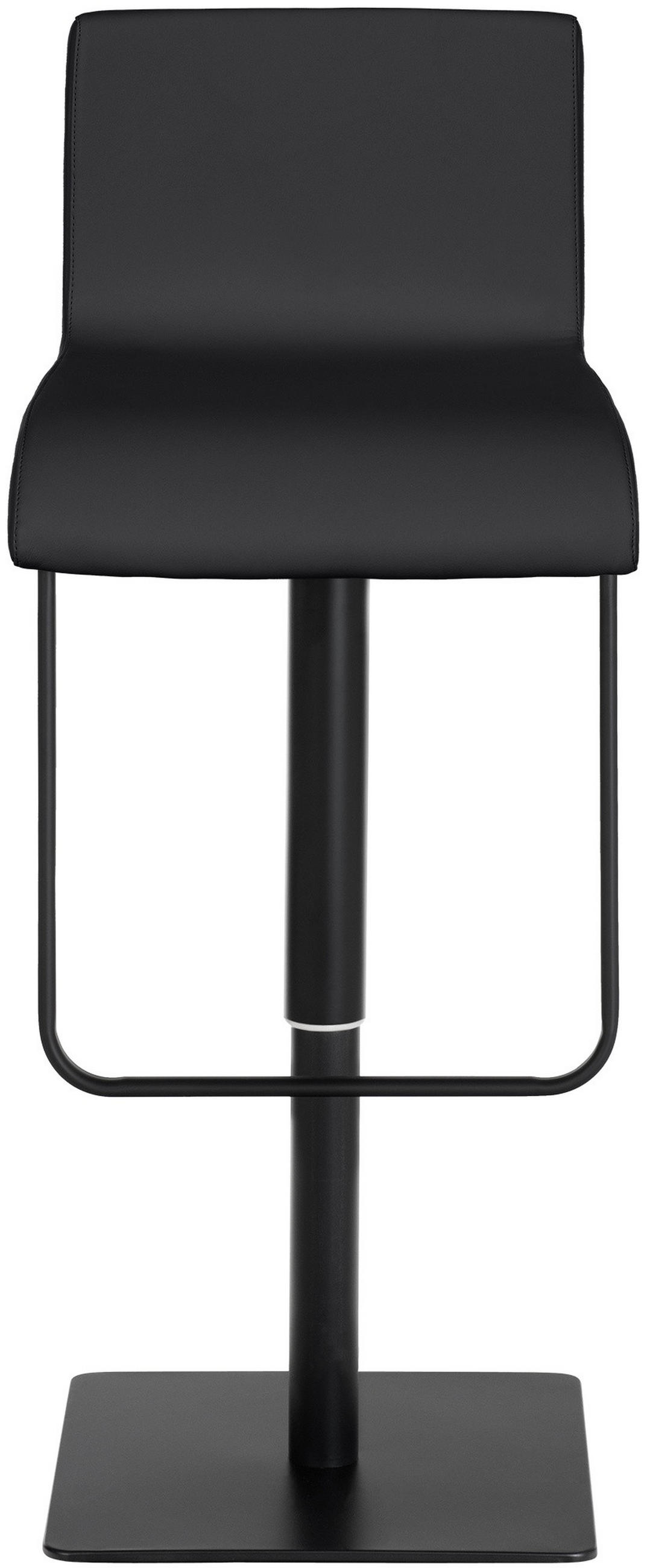 BARHOCKER Bitor Kunstleder Schwarz Schwarz - Schwarz, Leder/Metall (39/80/46cm) - DELUKE