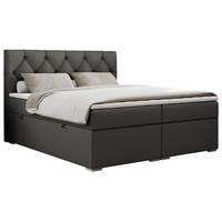 BOXBETT ALDA 120/200 Dunkelgrau Kunstleder - H3 - Dunkelgrau, Holz/Textil (120/200cm) - MKS