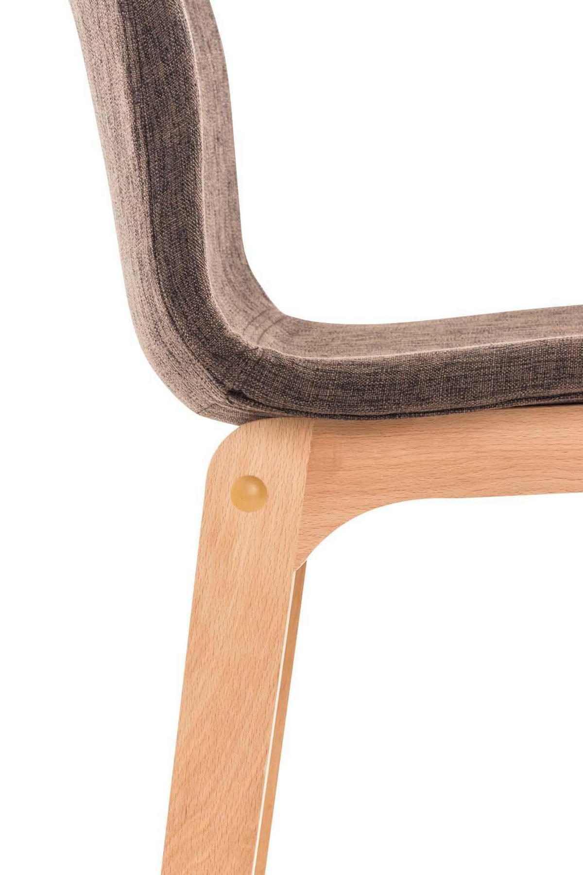 BARHOCKER 2er Set Stoff braun - Eukalyptusholzfarben/Braun, Holz/Textil (41/101/46cm) - CLP