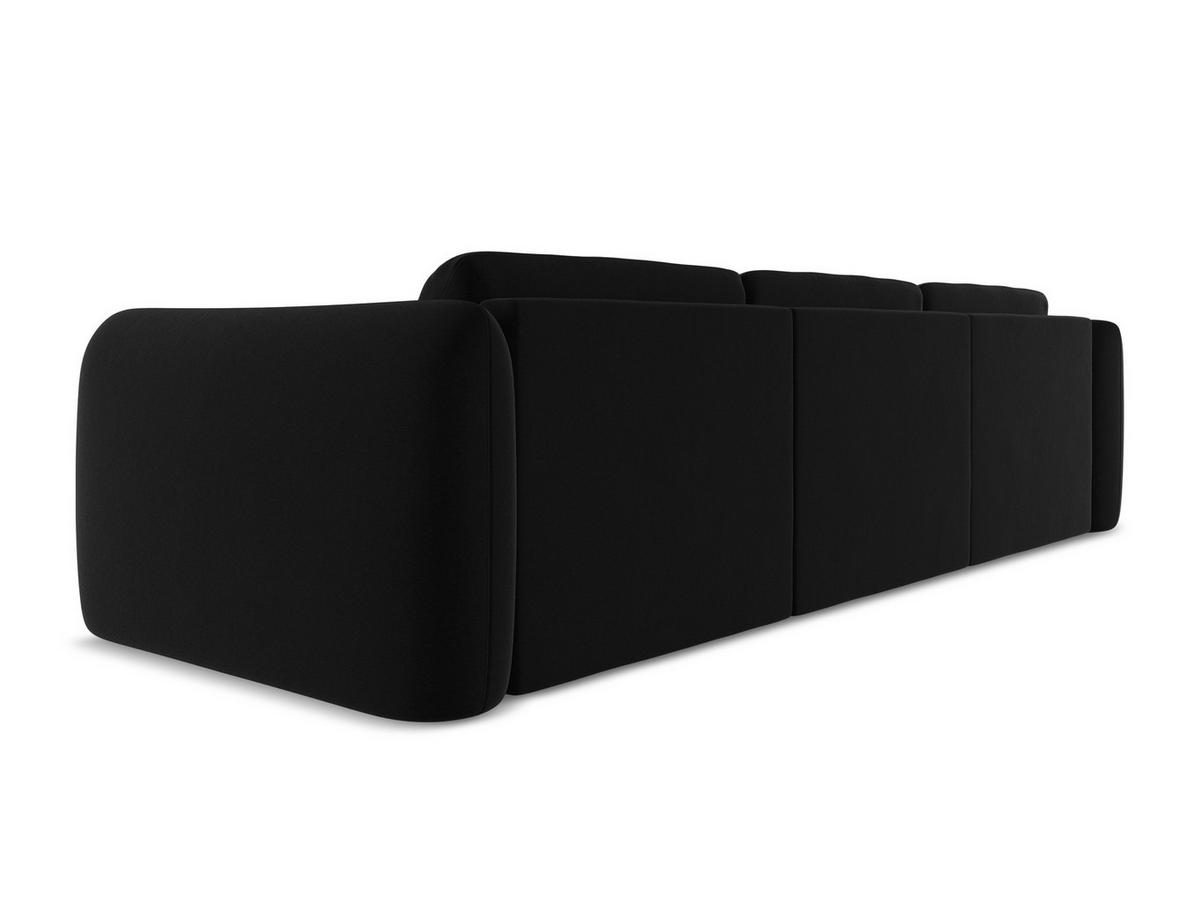 ECKSOFA Links Samt Stoff Schwarz - Schwarz, Kunststoff/Textil (170/290cm) - Makamii