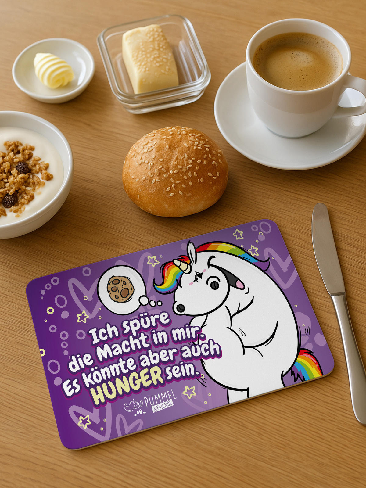 BRETTCHEN Pummeleinhorn Könnte auch Hunger sein Mehrfarbig 14,5 x 23,5 cm - Multicolor, Kunststoff (14.5/23.5cm) - United Labels