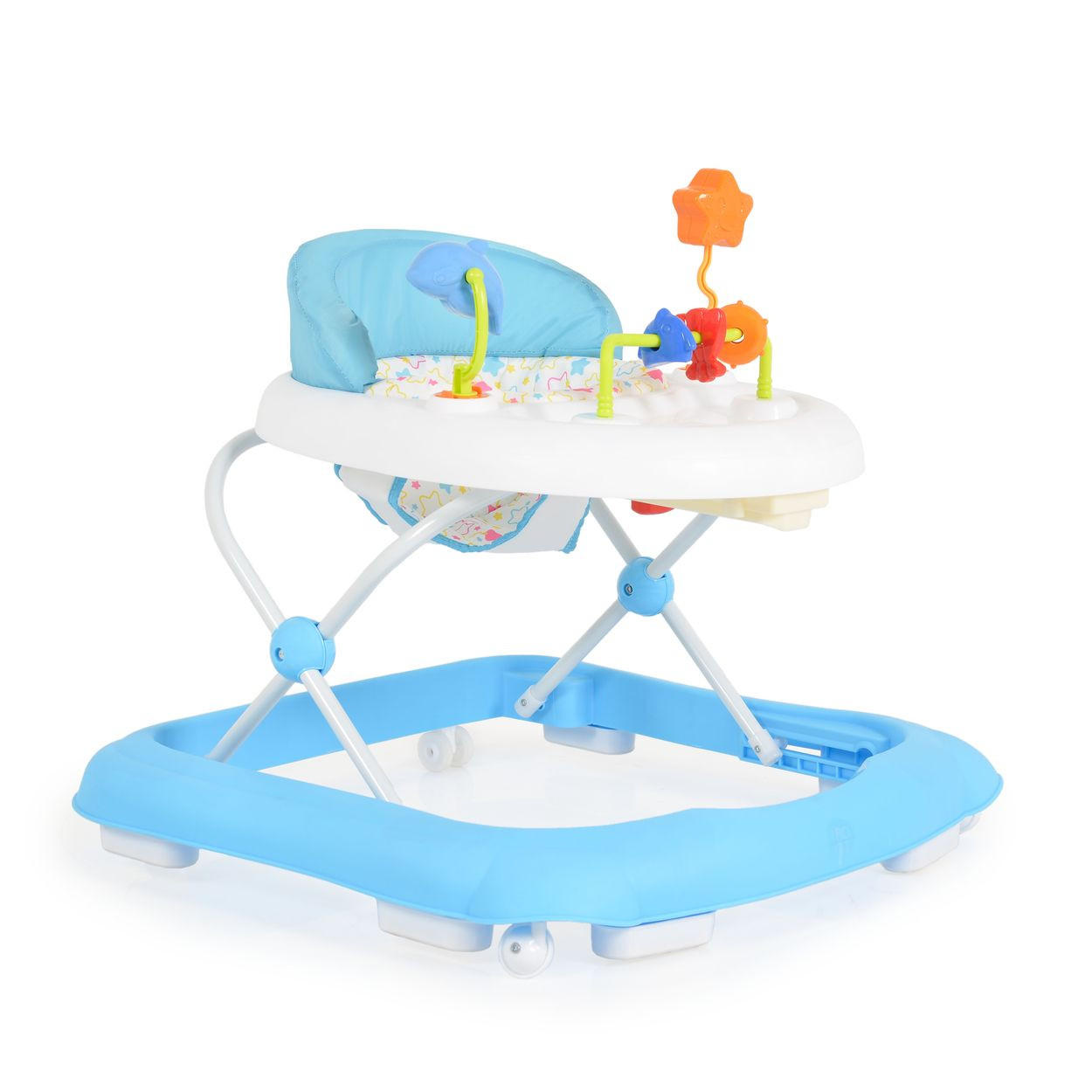 LAUFHILFE Eko blau höhenverstellbar, gepolsteter Sitz und Spielcenter - Blau, Kunststoff (66/52/62cm) - Moni