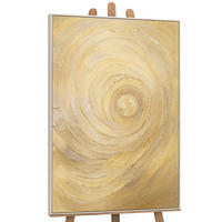 GEMÄLDE Kreise der Zeit Schattenfugenrahmen Beige 140x100 cm - Beige, Holz (140/100cm) - YS-art gallery