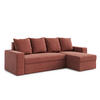 ECKSOFA L Form Climpy Rostorange 242/145/98 cm – mit Schlaffunktion und Bettkasten - Schwarz/Kupferfarben, Kunststoff/Textil (242/145cm) - AX Living