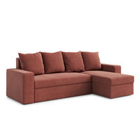 ECKSOFA L Form Climpy Rostorange 242/145/98 cm – mit Schlaffunktion und Bettkasten - Schwarz/Kupferfarben, Kunststoff/Textil (242/145cm) - AX Living