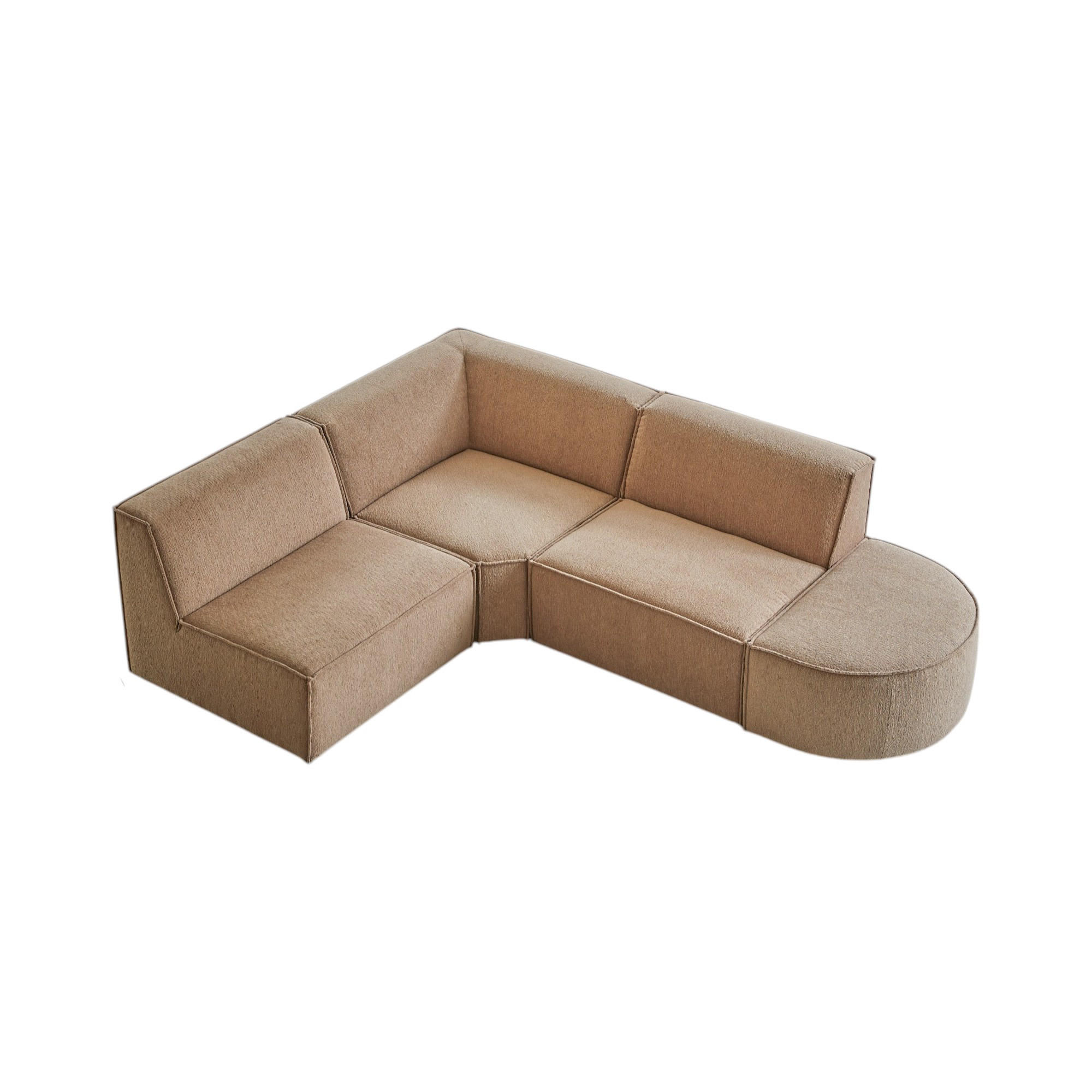 SOFA Dario Braun aus Stoff - Braun, Textil (259/198cm) - Tikamoon