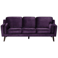 3-SITZER-SOFA Samtstoff Violett Lokka - Violett, Textil (204/85/83cm) - Beliani
