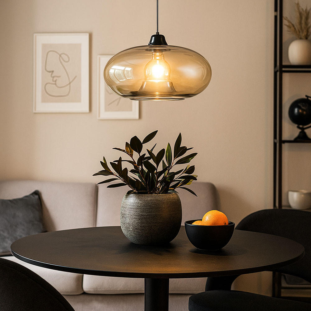 LED HÄNGELEUCHTE LILLE Glas Orange - Orange, Glas (40/40/150cm) - Nowa