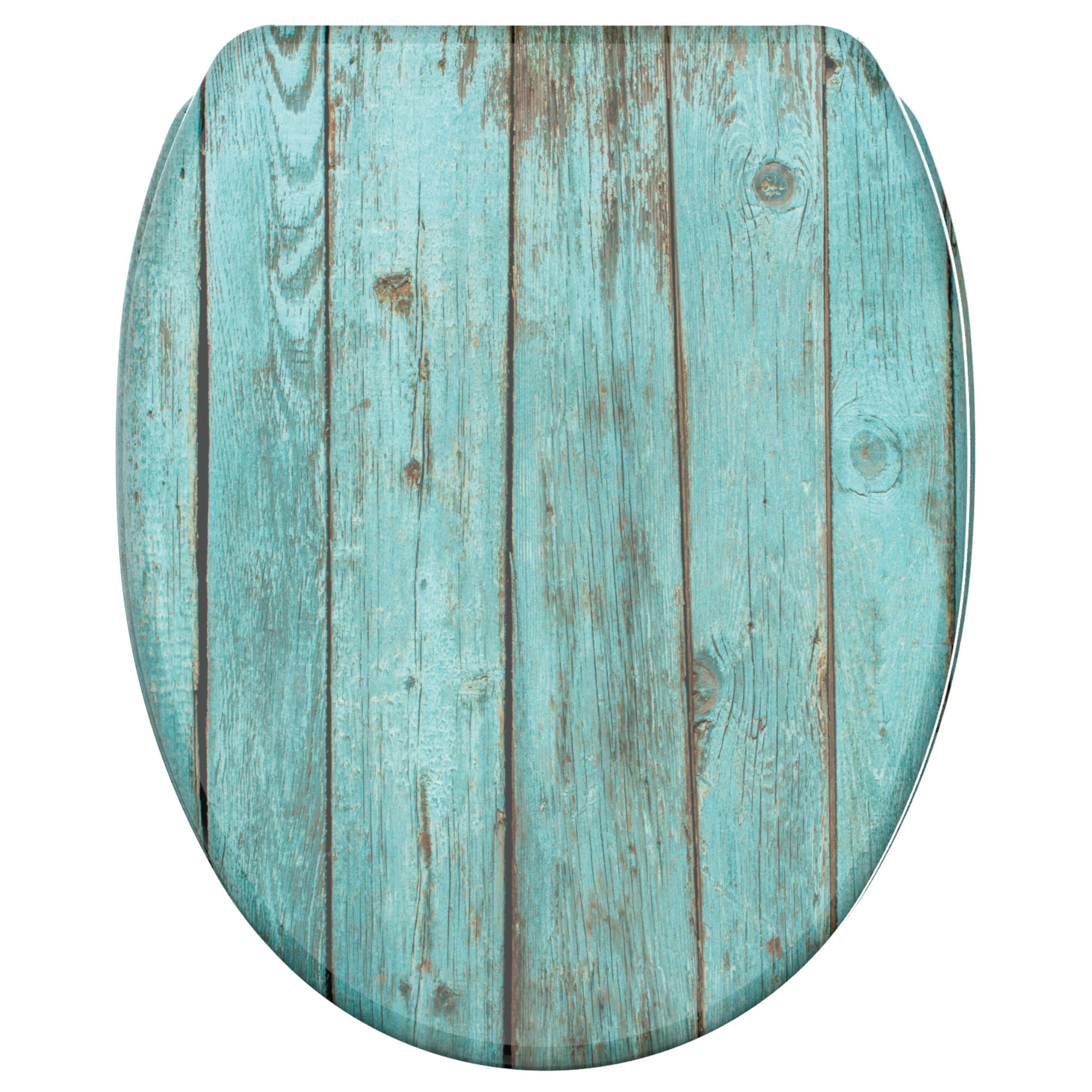 WC-SITZ mit Absenkautomatik & Top Fix Lumber - Türkis, Holzwerkstoff (37.7/5.5/48cm) - Sanilo