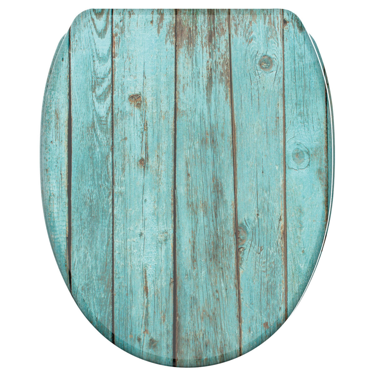 WC-SITZ mit Absenkautomatik & Top Fix Lumber - Türkis, Holzwerkstoff (37.7/5.5/48cm) - Sanilo