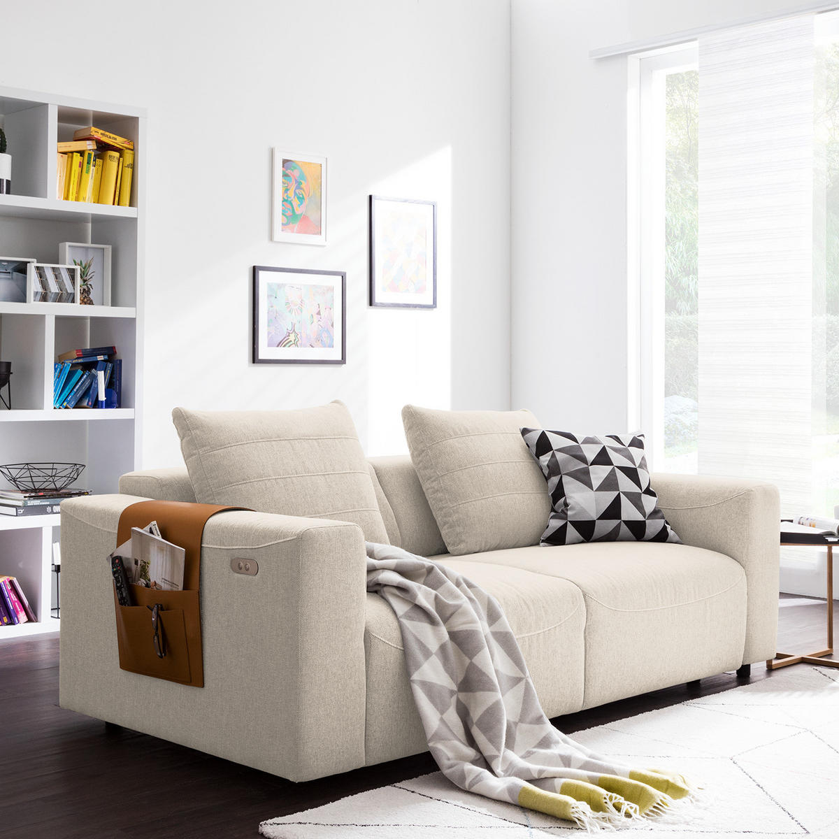 2,5-SITZER SOFA - Webstoff - Beige, Textil (199/83/100cm) - home24