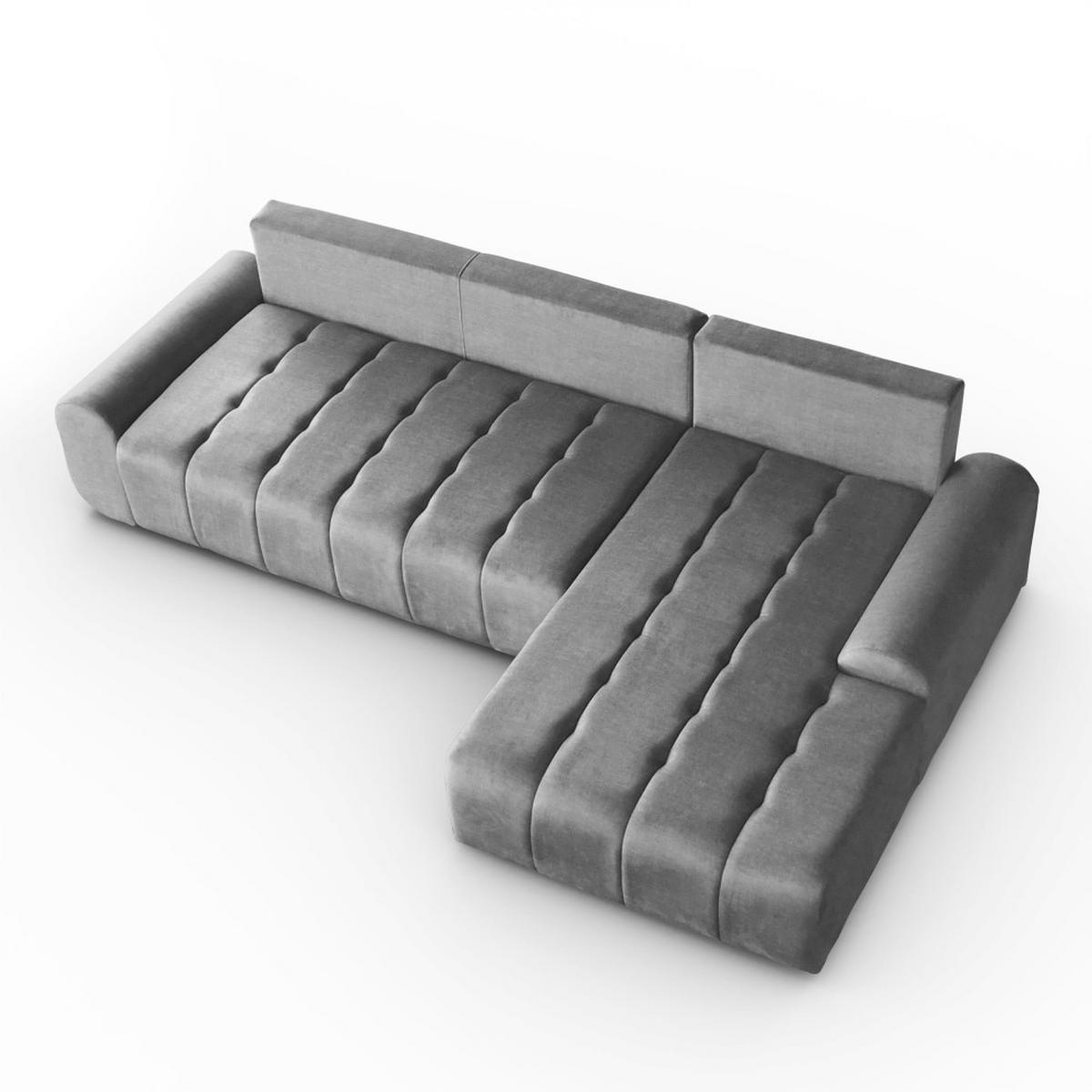 ECKSCHLAFSOFA Costa L Grau rechts - Schwarz/Grau, Kunststoff/Textil (290/169cm) - Beautysofa