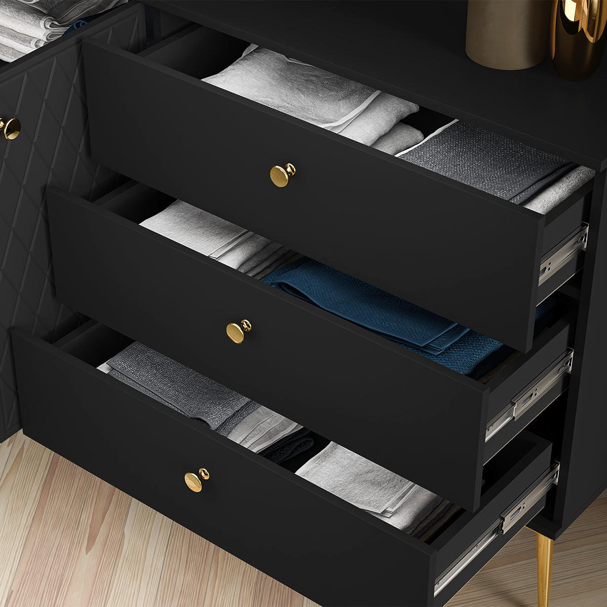SIDEBOARD Manoé Schwarz - Schwarz, Holzwerkstoff (160/85/40cm) - Petits-meubles