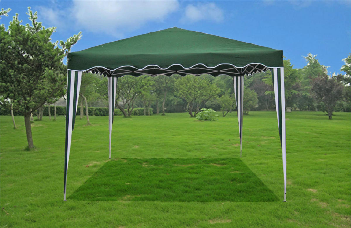 PAVILLON Stefan 3x3m Grün Polyester Campingpavillon - Grün, Kunststoff (295/260/295cm) - DELUKE