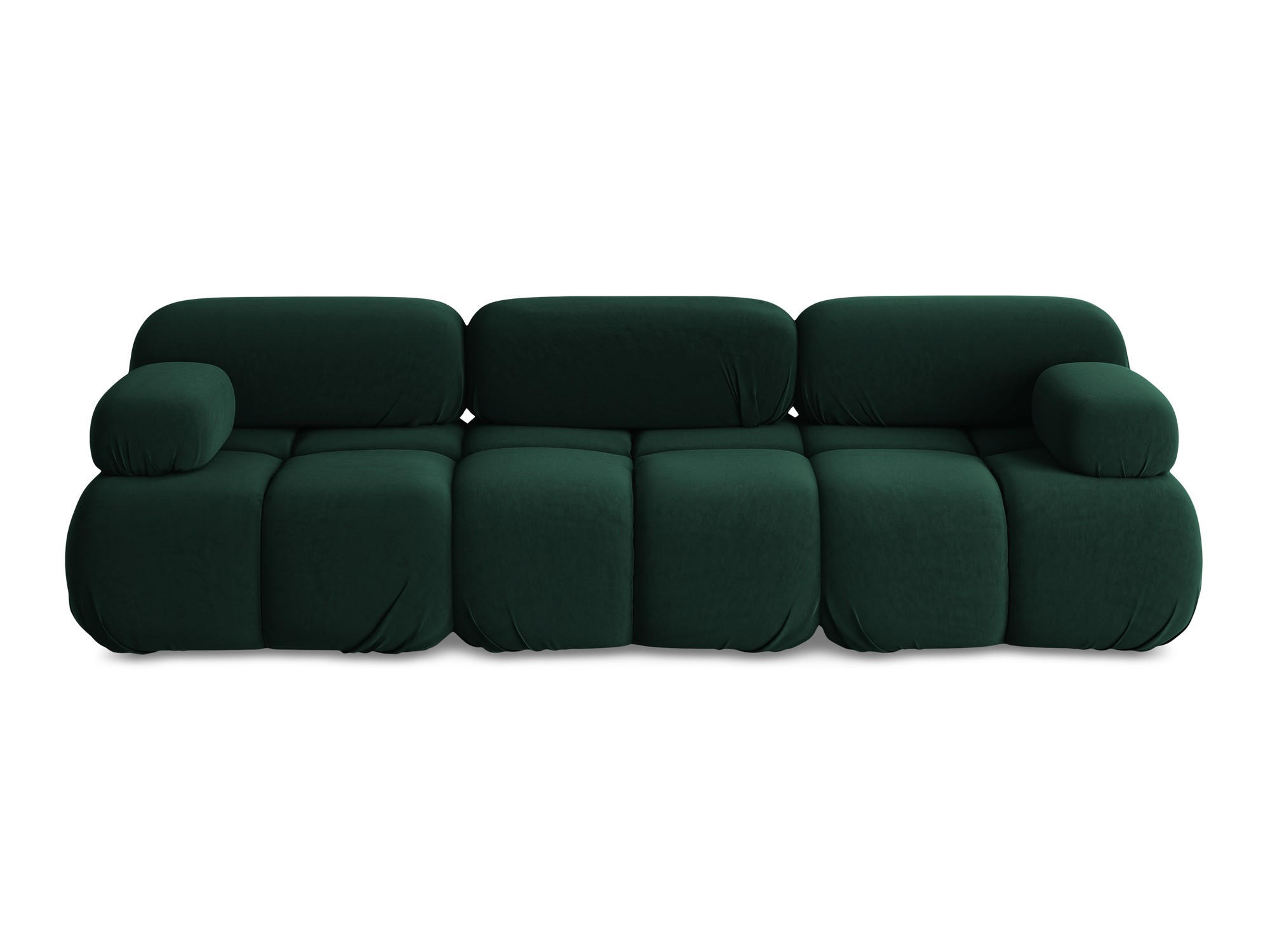 3-SITZER SOFA Samt Stoff Grün - Blau/Dunkelgrün, Kunststoff/Textil (285/70/96cm) - Makamii