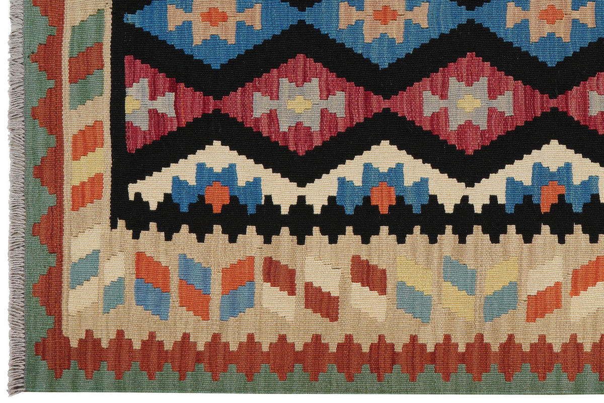 HANDWEBTEPPICH Kelim Gashgai Schwarz 197/157 cm Schurwolle - Schwarz, Textil (157/197cm) - Looma