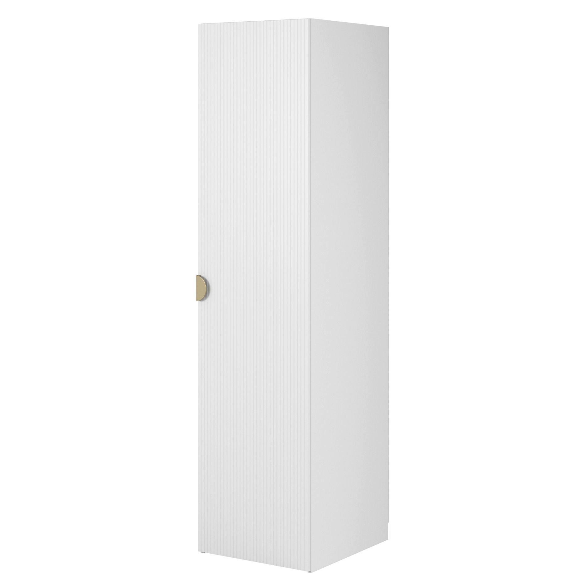 KLEIDERSCHRANK Moonir Weiß 50 cm - Goldfarben/Weiß, Holzwerkstoff/Metall (50/200.5/57cm) - Selsey