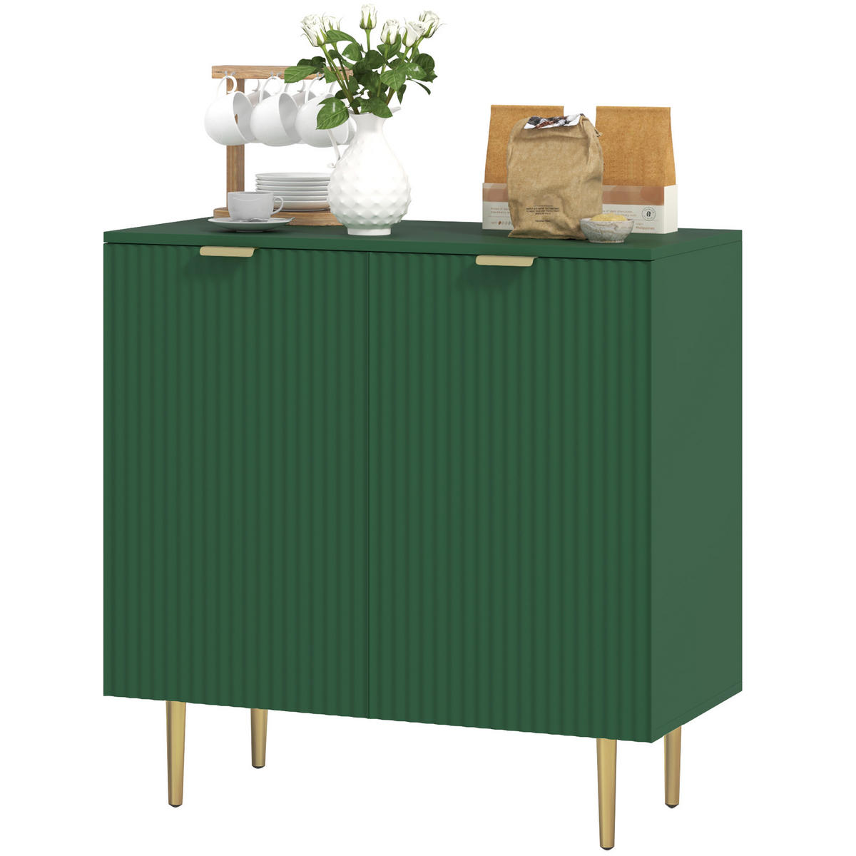 SIDEBOARD Olivgrün, 2 Türen, 80/40/80 cm - Grün, Holz (80/80/40cm) - PANGIVO