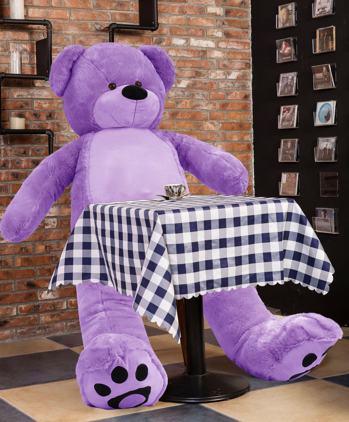 PLÜSCHTIER Riesen Teddy XXL Lila 183cm - Lila, Textil (60/50cm) - Vercart