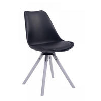 STUHL Lederlook Schwarz - Schwarz/Weiß, Holz/Textil (48/84/56cm) - CLP