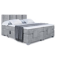 BOXSPRINGBETT elektrisch verstellbar mit 2 Matratzen H4/Taschenfederung ROKS EL 200 x 200 Hellgrau - Hellgrau, Holzwerkstoff (207/200cm) - ALTDECOR