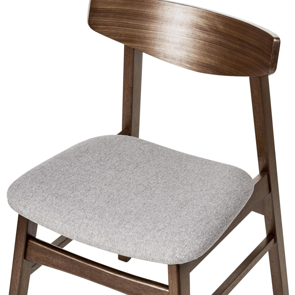 ESSZIMMERSTUHL 2er-Set Holz Braun/Grau Smiley - Hellgrau, Holz (48/75/52cm) - Beliani