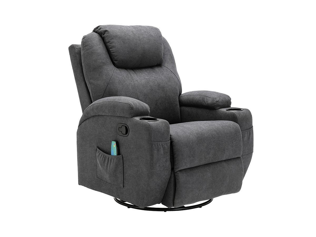 MASSAGESESSEL - Stoff - Grau - SILVANO - Grau, Textil (95/105/82cm) - Vente-Unique