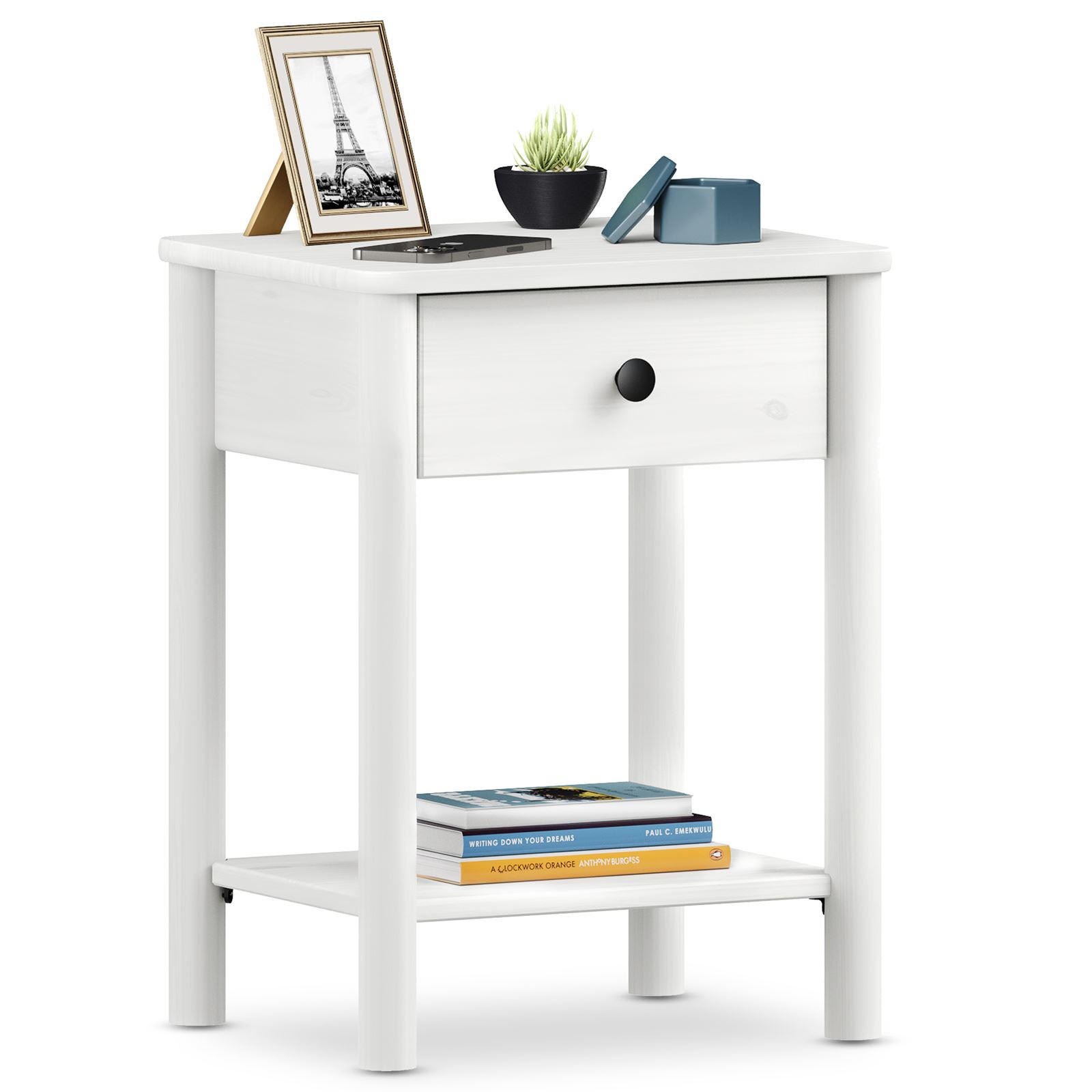 NACHTTISCH APOANA weiß - Weiß, Holz (45/55/35cm) - IDIMEX