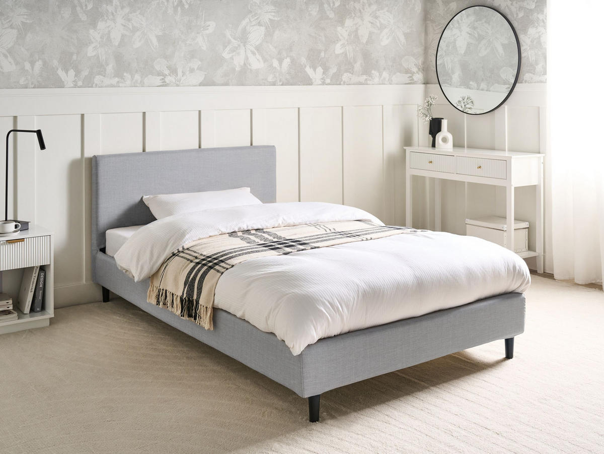 BETT mit Lattenrost 120/200 cm Grau Fitou - Braun/Grau, Textil (120/200cm) - Beliani