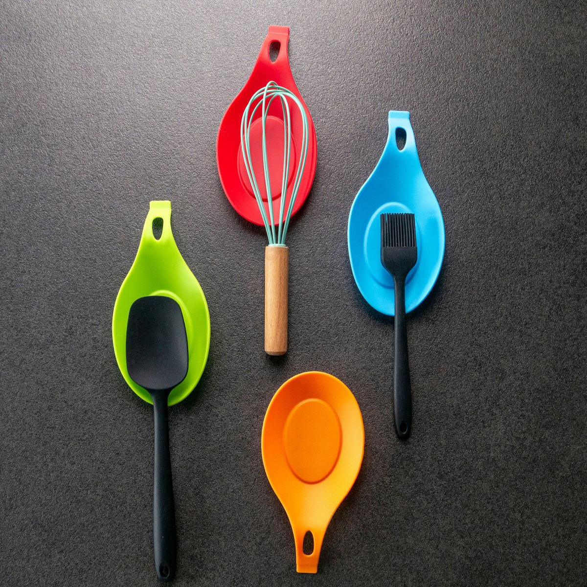 KOCHLÖFFELHALTERUNG 4er-Set - Multicolor, Kunststoff (10/2.5/20cm) - Intirilife