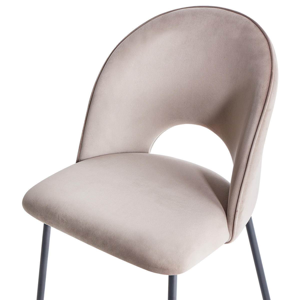 ÉTKEZŐSZÉK 2 darabos Szett Bársony tópszín Covelo - bézs/fekete, textil (46/83/53cm) - Beliani