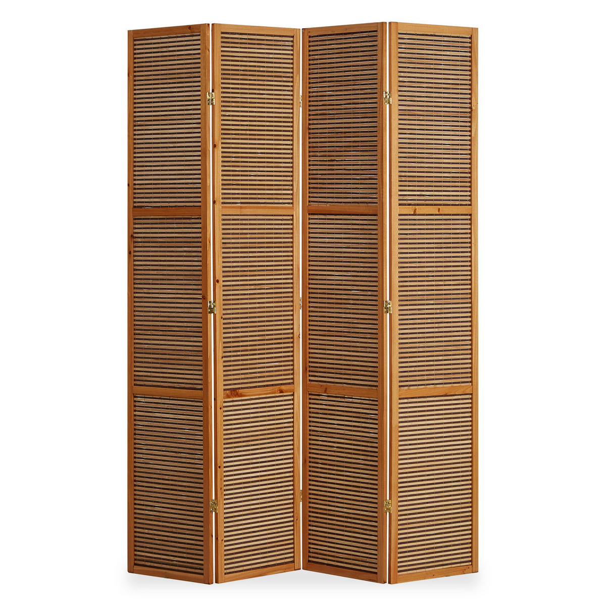 PARAVENT 4-tlg. 160/200 cm Braun Raumteiler - Braun, Holz (160/200/2cm) - Homestyle4u