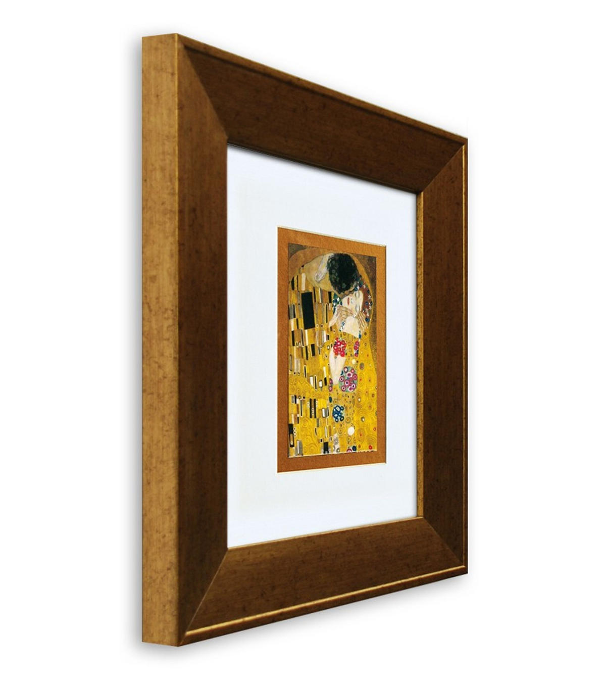 BILD gerahmt 36x41 cm Gustav Klimt „Der Kuss“ - Braun, Holz (36/41cm) - artissimo
