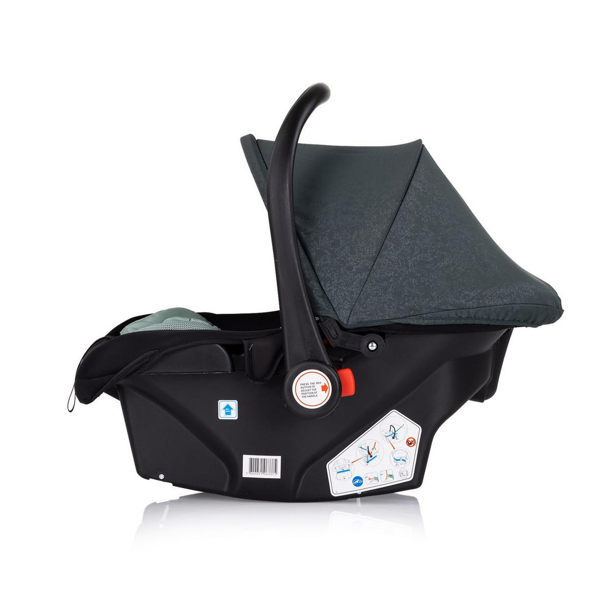 BABYSCHALE Amore i-Size Gruppe 0+ türkis (0 - 13 kg) Kissen Griff verstellbar - Türkis, Kunststoff (40/56/62cm) - Chipolino