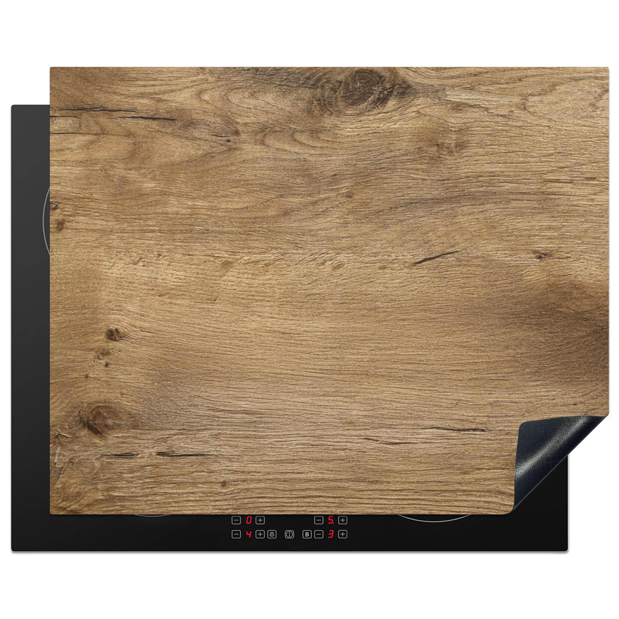 HERDABDECKPLATTE Holz - Braun - Holzoptik 65x52 cm - Eichefarben, Kunststoff (65/52/0.2cm) - MuchoWow