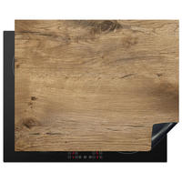 HERDABDECKPLATTE Holz - Braun - Holzoptik Herdabdeckung Induktionsfeld 65x52 cm - Eichefarben, Kunststoff (65/52/0.2cm) - MuchoWow