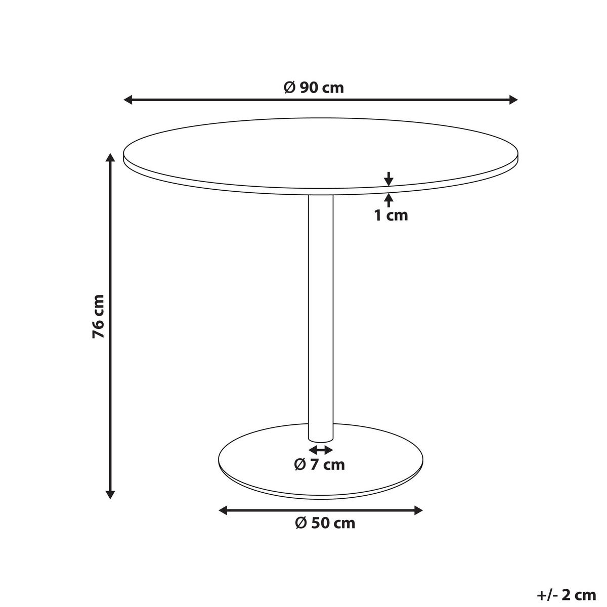 JÍDELNÍ STŮL Světlý Dub 90/90 cm Tino - světle hnědá, kompozitní dřevo (90/90/76cm) - Beliani