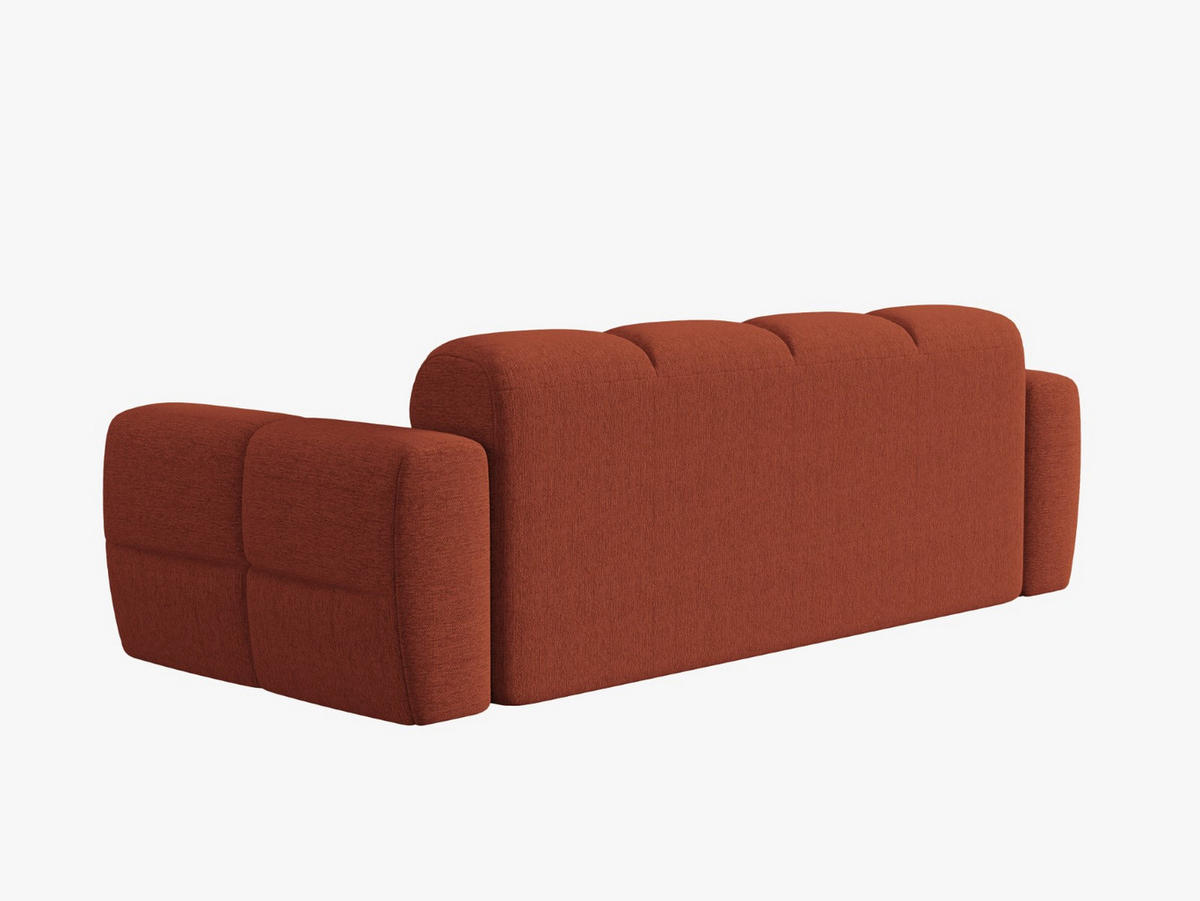 SOFA Lisa aus strukturiertem Stoff koralle 3 Sitzplätze - Koralle, Textil (101/77/216cm) - Micadoni