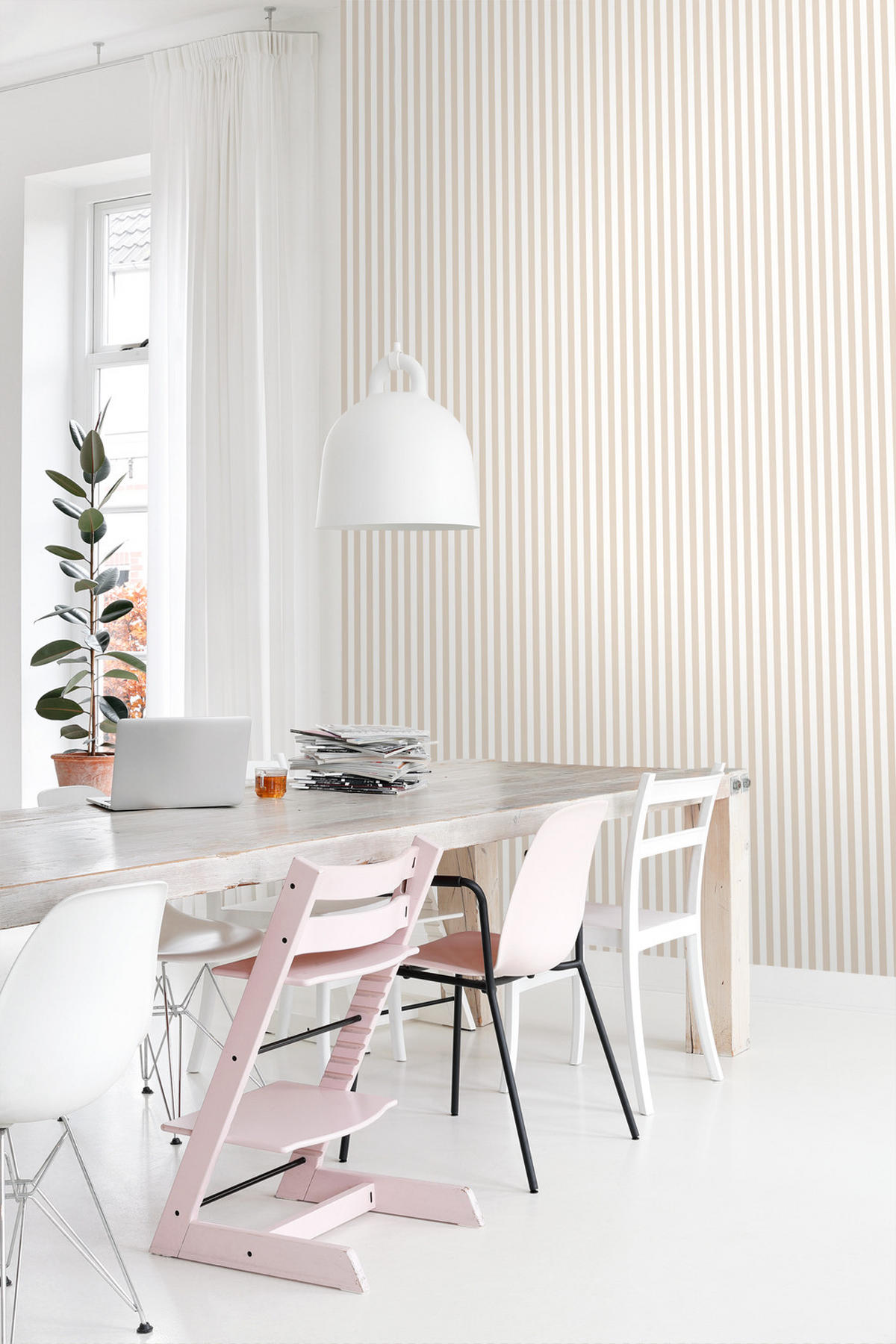 TAPETE Streifen 53 cm x 10.05 m - Beige, Papier (53/1000cm) - ESTAhome