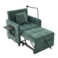 FERNSEHSESSEL Relaxsessel,Polsterliege mit Stauraum,Chenille,Grün - Grün, Textil (79/83/167cm) - LVHOM