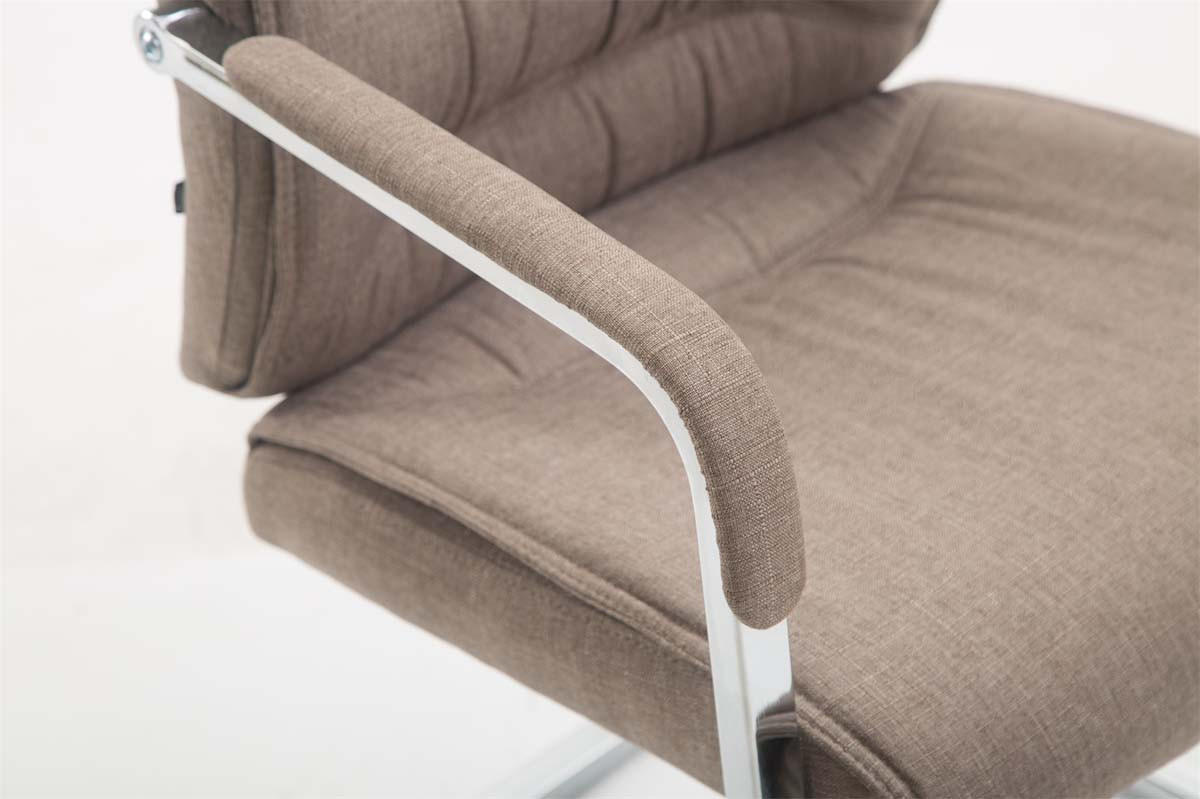 XL Besucherstuhl Miami Stoff Taupe Konferenzstuhl Bürostuhl - Taupe, Textil (58/102/65cm) - DELUKE