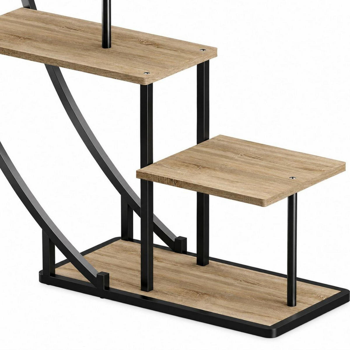 PFLANZENREGAL Indoor Blumenregal 170 cm Hoch Metall Schwarz Halbrund 96700 - Schwarz, Metall (190/170/30cm) - DanDiBo