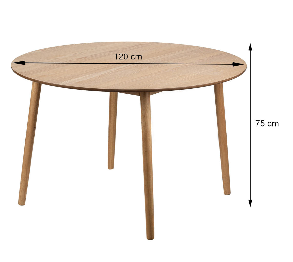 ESSTISCH Rund Braun 120 x 120 x 75 (cm) - Braun, Holz (120/120/75cm) - Nordlys