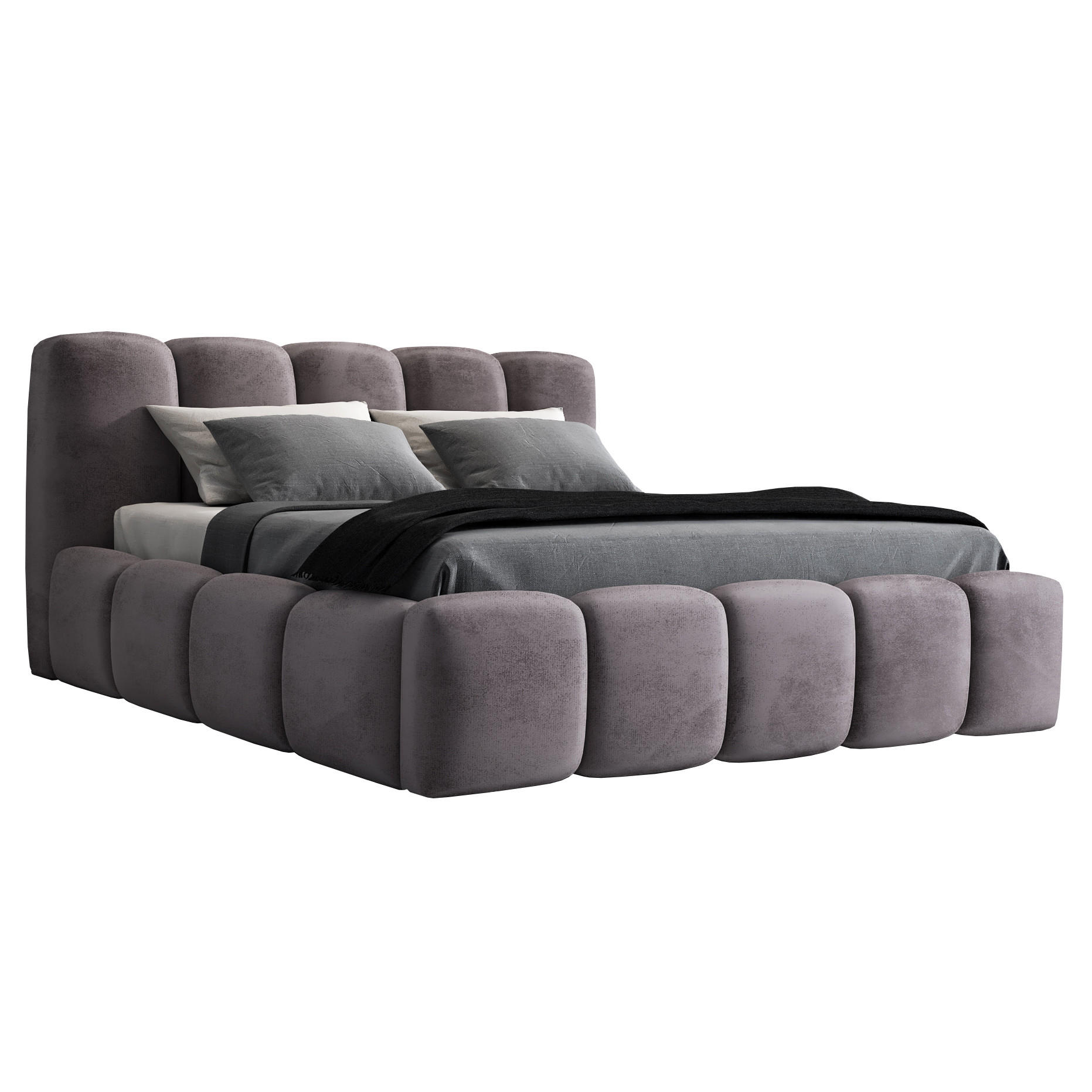 POLSTERBETT SONIC mit Matratze H2 140x200 Hellgrau - Hellgrau, Textil (140/200cm) - A&J MöbelLand