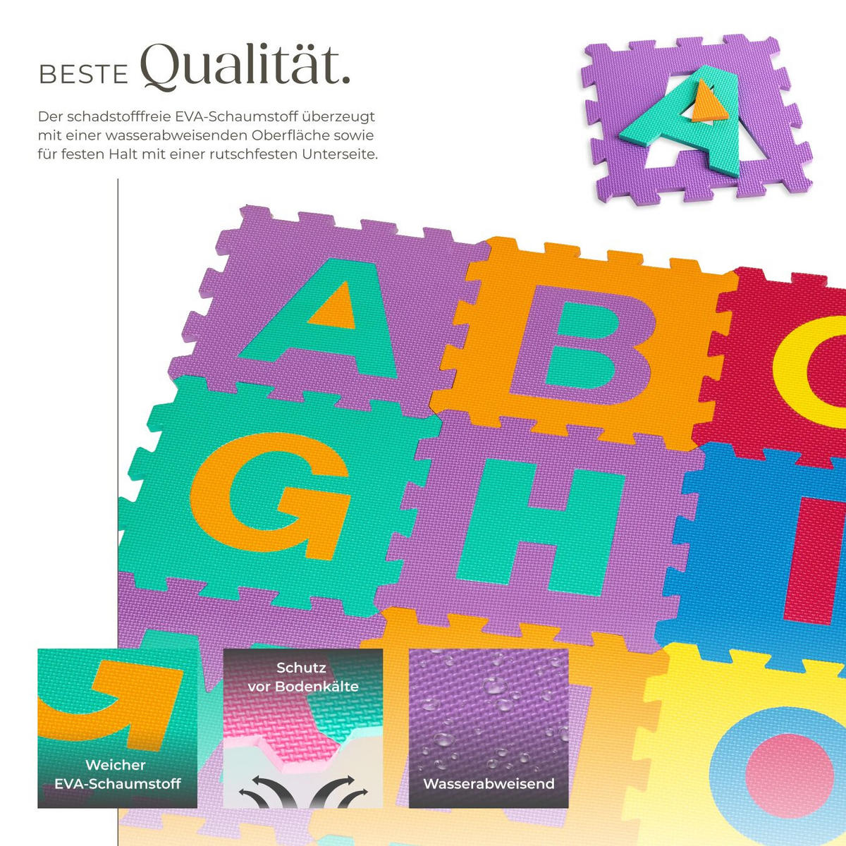 PUZZLEMATTE ,jedes Teil 31,5 x 31,5 x 1 cm,bunt - Multicolor, Kunststoff (31.5/31.5cm) - tectake