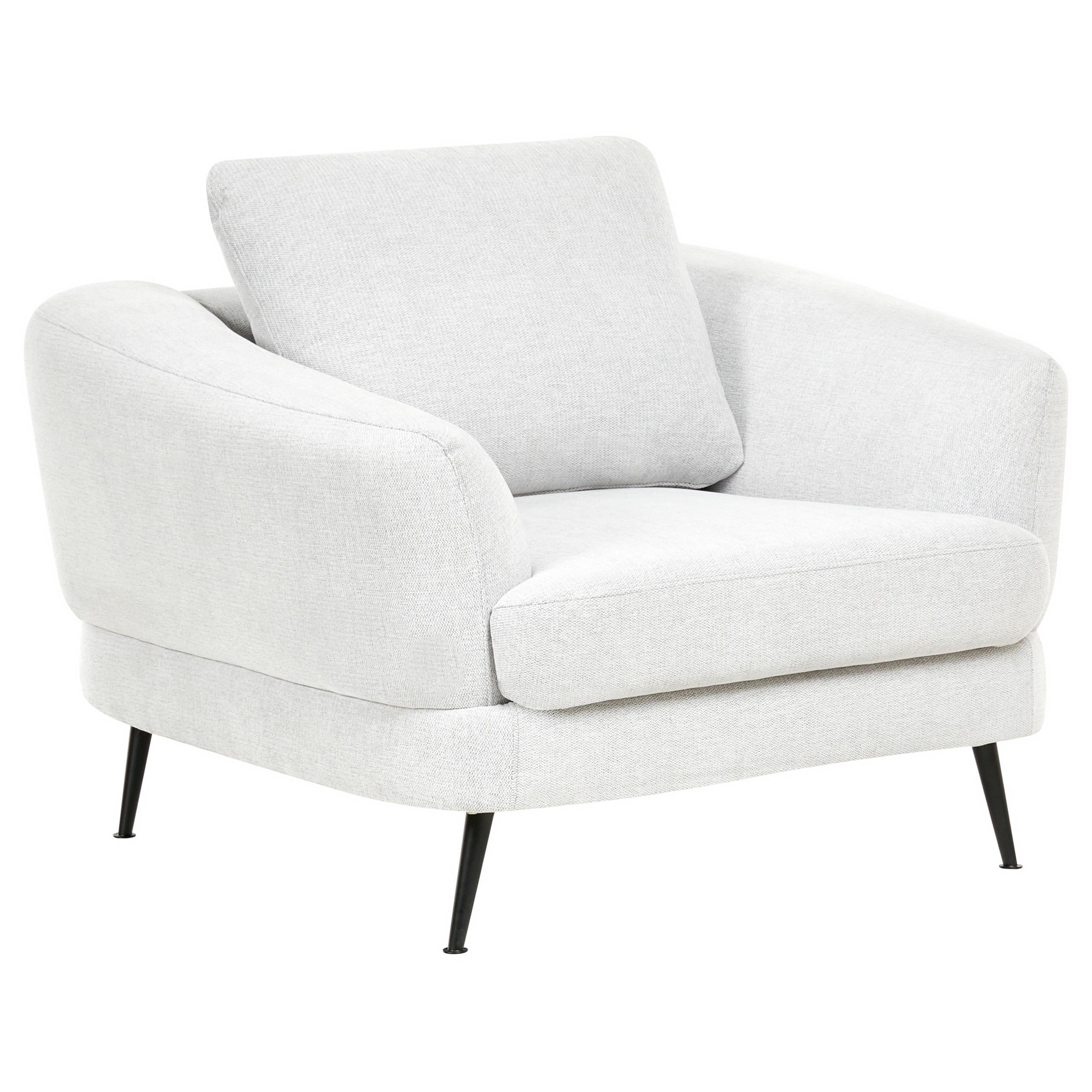 SESSEL Stoff Cremeweiß Kjaer - Creme/Schwarz, Textil (100/100/100cm) - Beliani