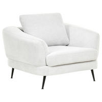 SESSEL Stoff Cremeweiß Kjaer - Creme/Schwarz, Textil (100/100/100cm) - Beliani