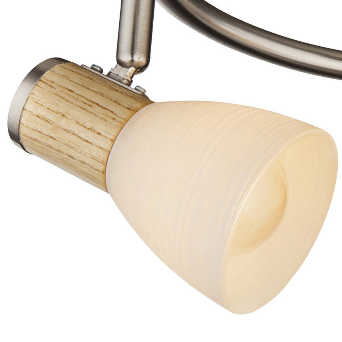 LED DECKENLEUCHTE Metall Silber Holzoptik - Silberfarben, Holz (25/25/15.5cm) - Globo Lighting