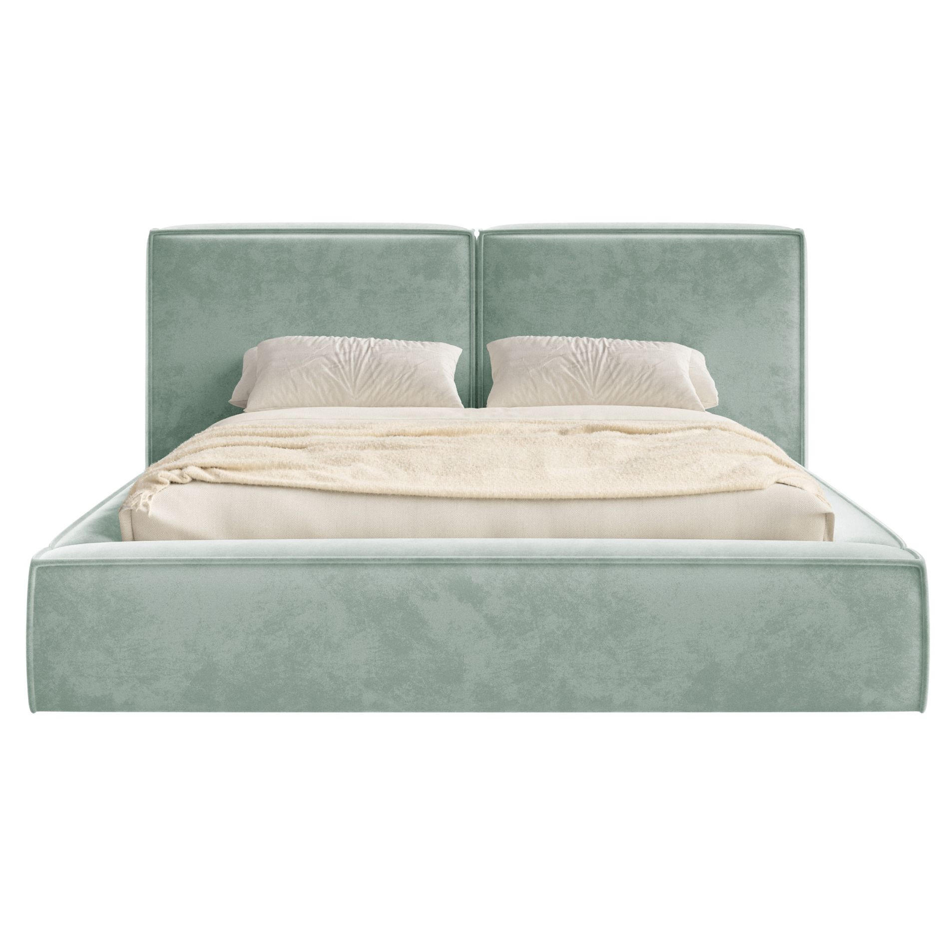 POLSTERBETT Tilves Salbeigrün 160x200 cm - Schwarz/Hellgrün, Kunststoff/Textil (160/200cm) - Selsey